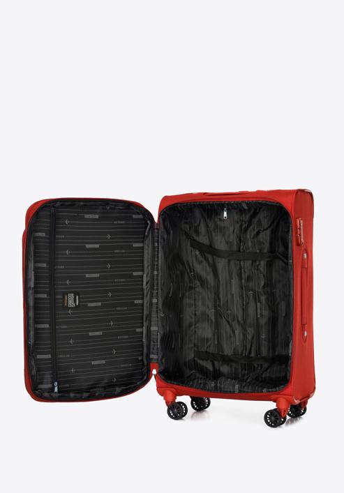Średnia walizka miękka jednokolorowa, czerwony, 56-3S-652-9, Zdjęcie 5