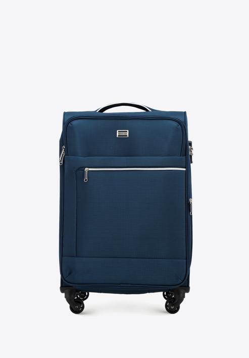 Medium-sized soft shell suitcase, navy blue, 56-3S-852-10, Photo 1
