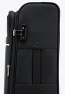 Duża walizka miękka z błyszczącym suwakiem z przodu, czarny, 56-3S-853-90, Zdjęcie 7