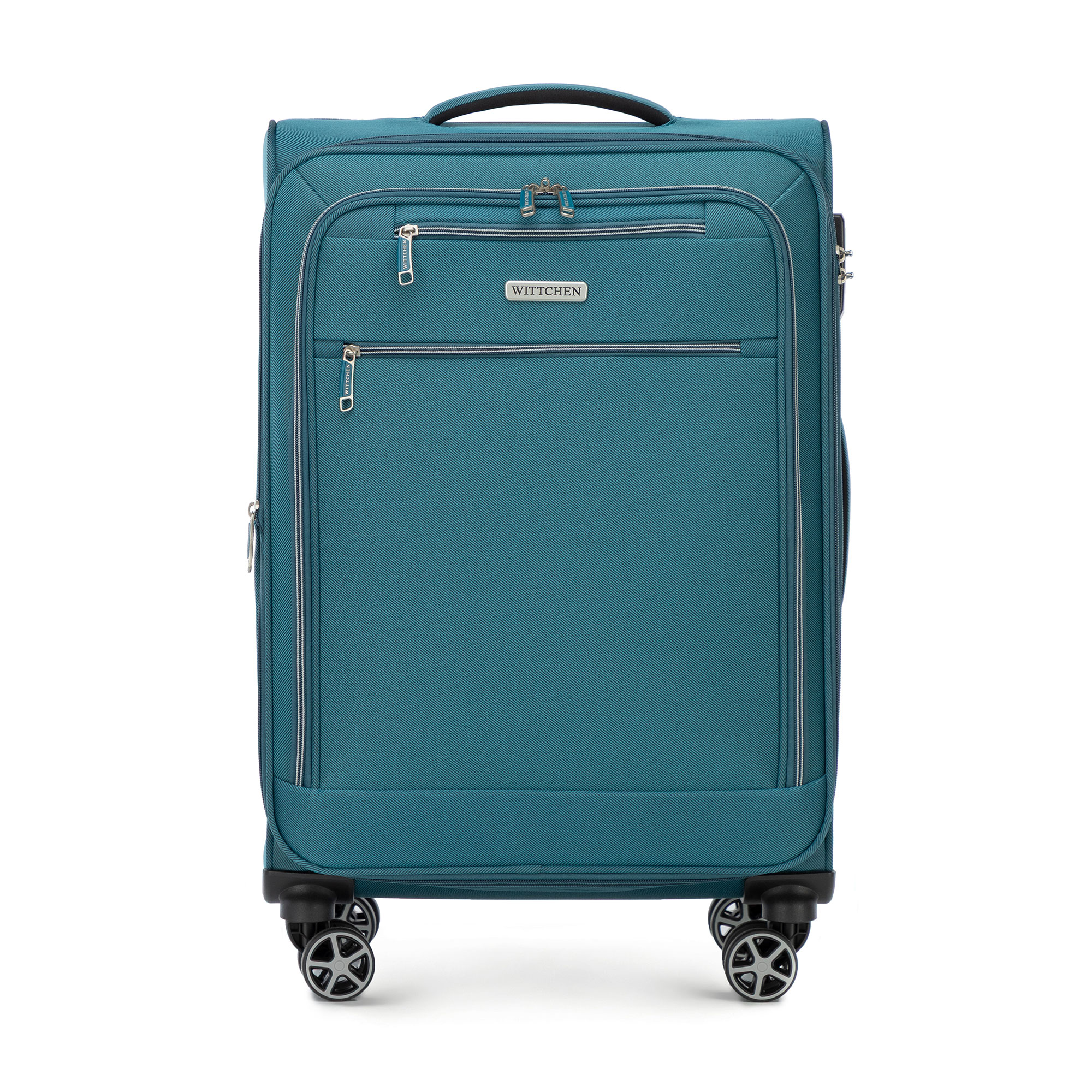 Stredne mäkký kabínový kufor, polyester, morská modrá 56-3S-172-95