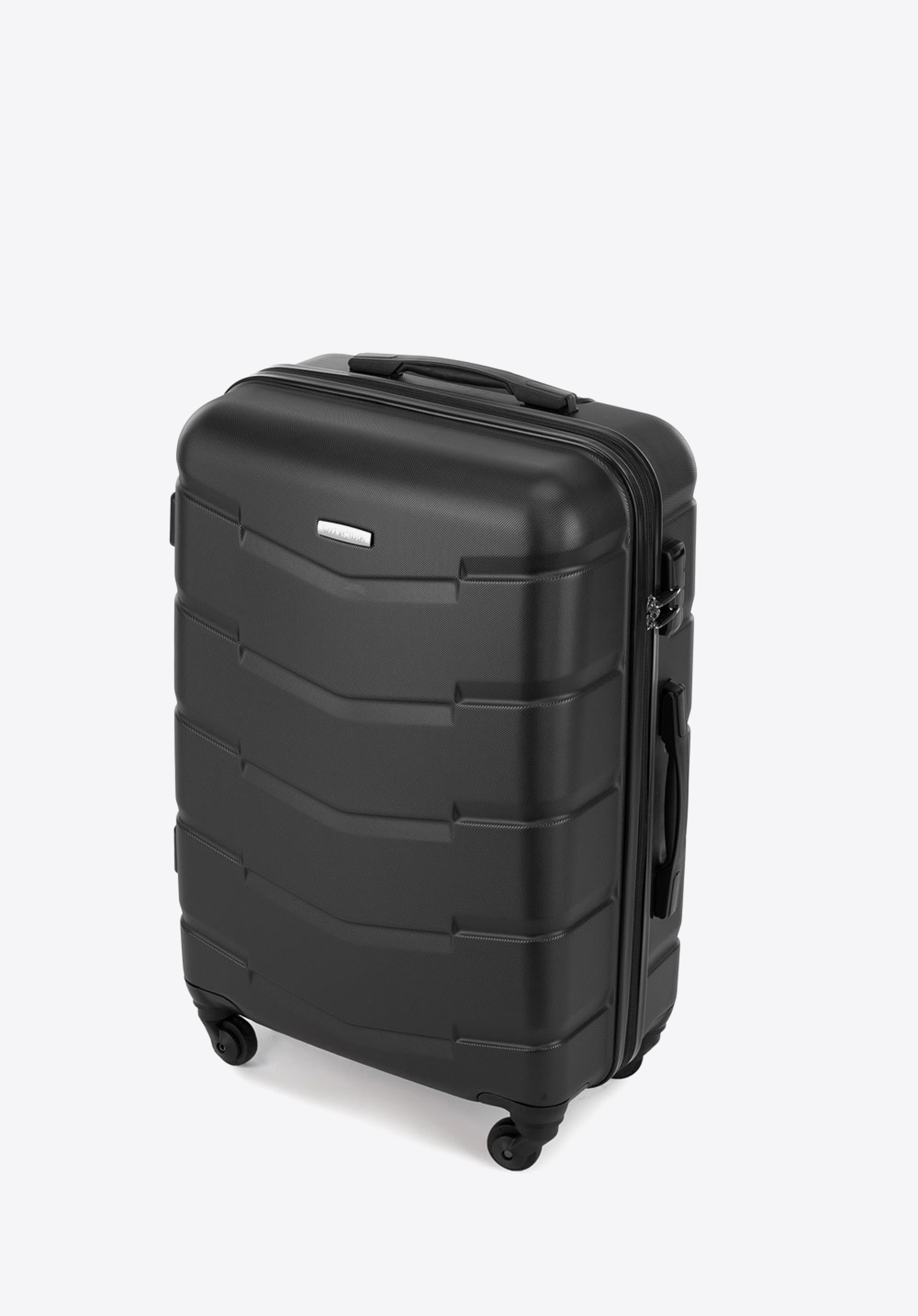 Średnia walizka z ABS-u w deseń, czarny, 56-3A-402-11, Zdjęcie 1