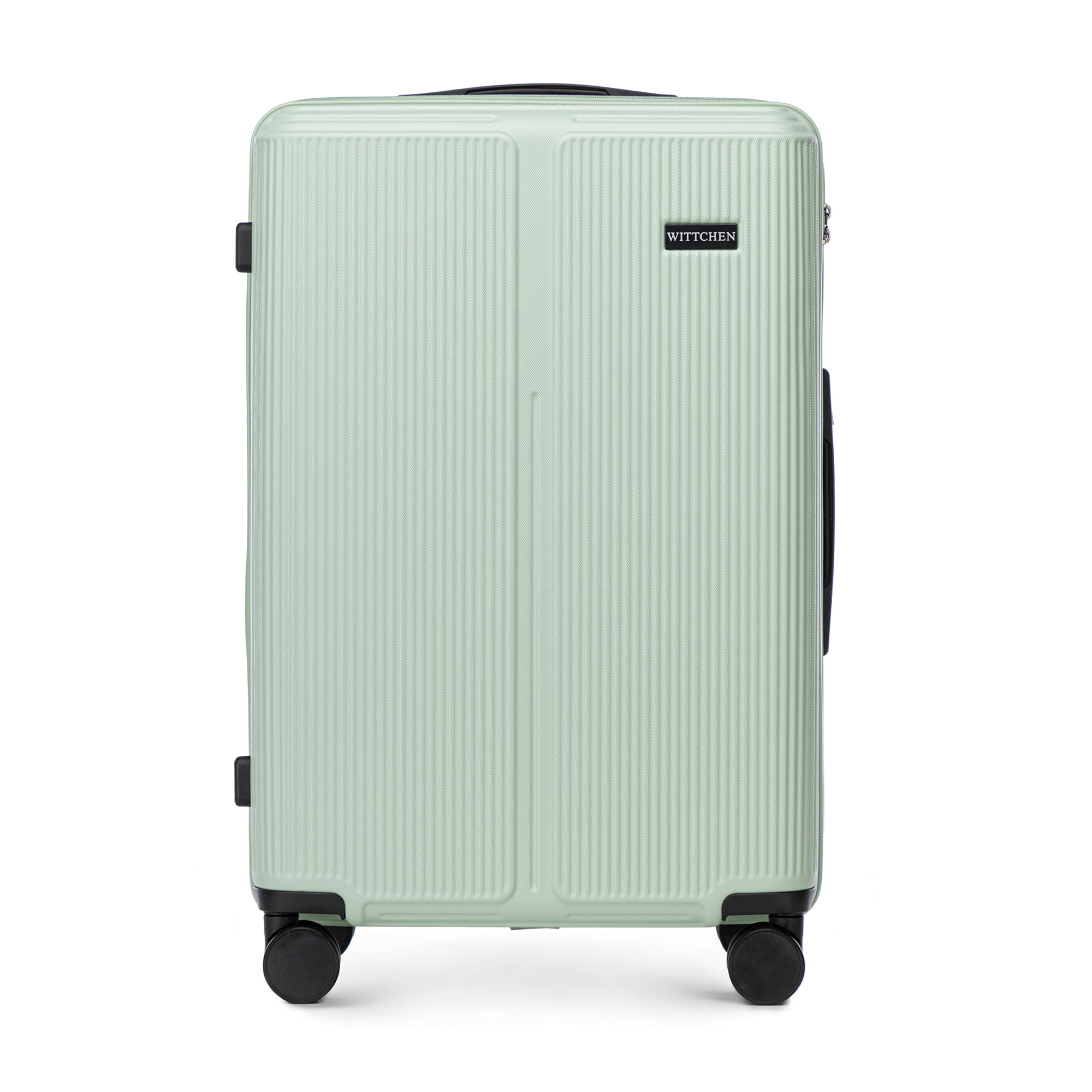 Stredný kufor z ABS s jemnými pruhmi, mätový 56-3A-602-80P