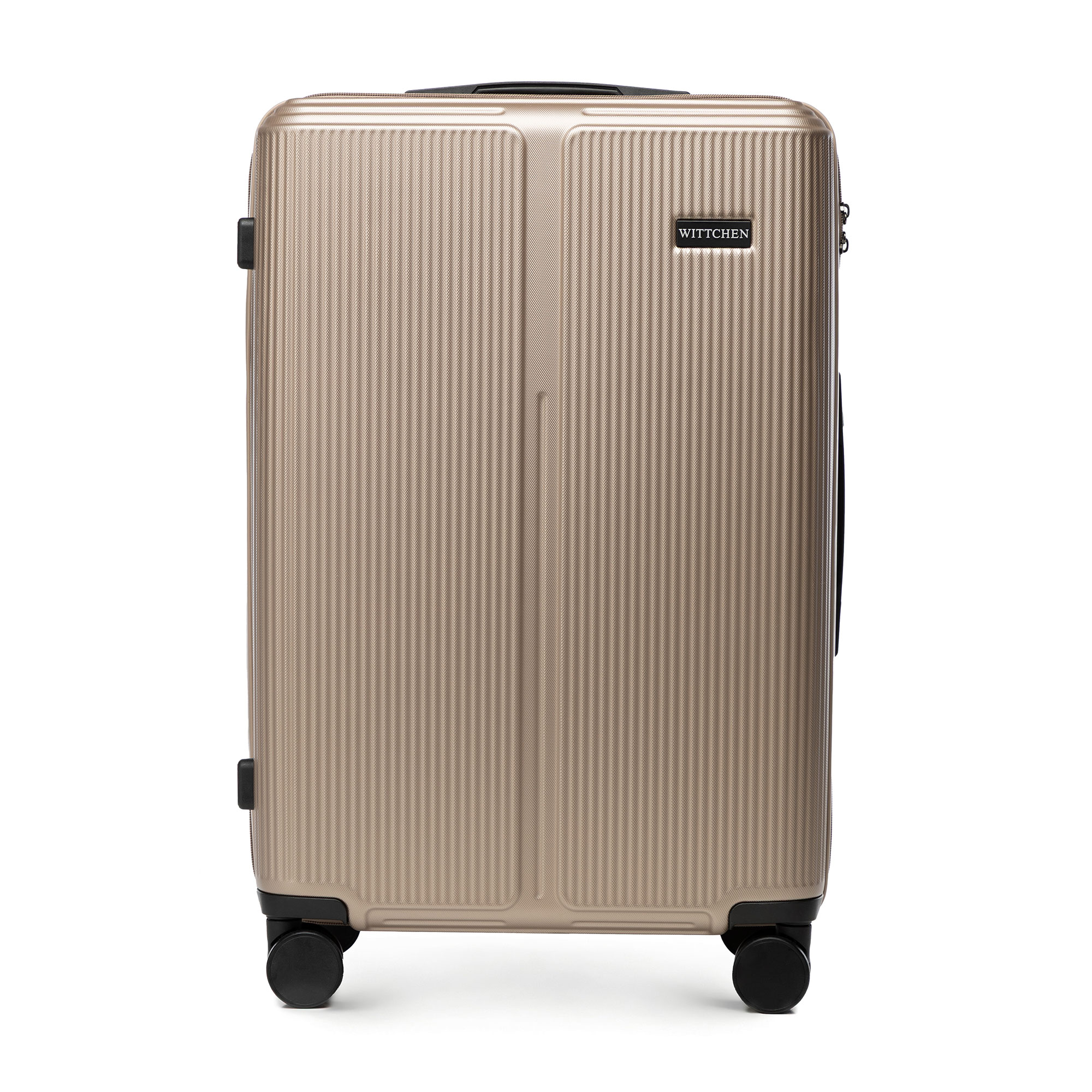 Stredný kufor z ABS s jemnými zlatými pruhmi 56-3A-602-86