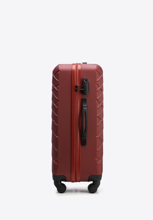 Średnia walizka z ABS-u w ukośną kratkę, bordowy, 56-3A-552-31, Zdjęcie 2