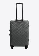 Średnia walizka z ABS-u w ukośną kratkę, stalowo-czarny, 56-3A-552-31, Zdjęcie 3