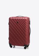 Średnia walizka z ABS-u w ukośną kratkę, bordowy, 56-3A-552-11, Zdjęcie 4
