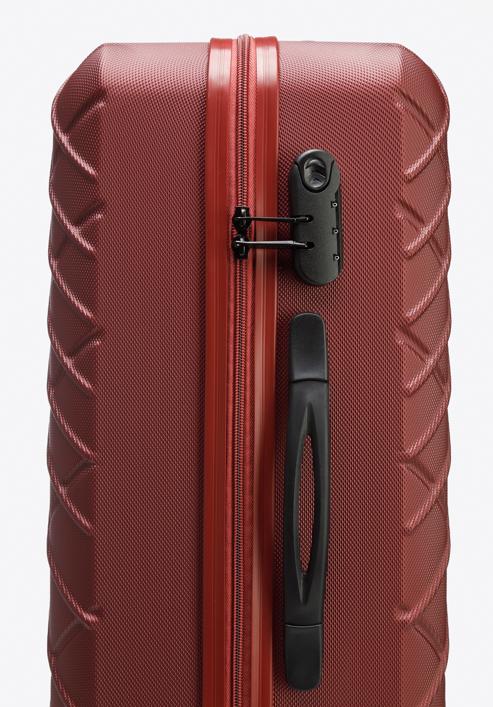Średnia walizka z ABS-u w ukośną kratkę, bordowy, 56-3A-552-31, Zdjęcie 8