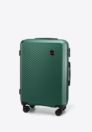 Zestaw walizek z ABS-u w ukośne paski, ciemny zielony, 56-3A-74S-85, Zdjęcie 1