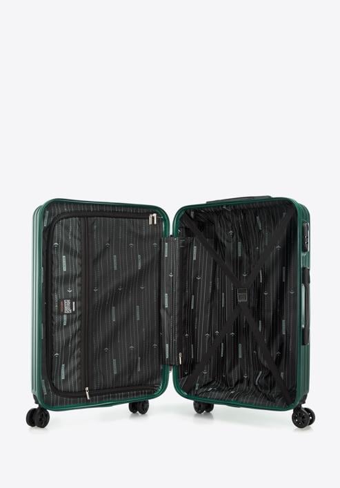 Średnia walizka z ABS-u w ukośne paski, ciemny zielony, 56-3A-742-10, Zdjęcie 5