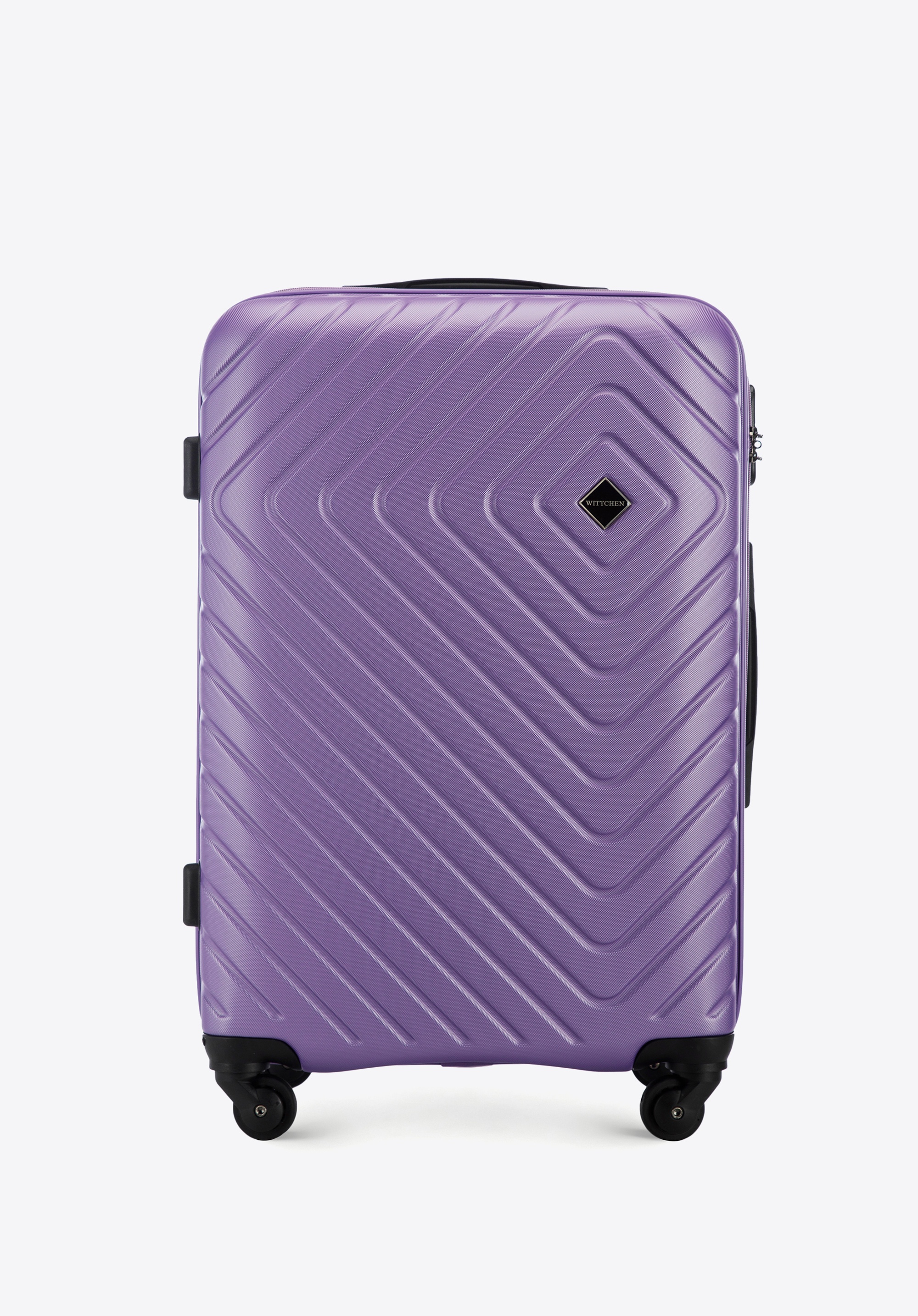 Medium-sized suitcase with geometric design, violet, 56-3A-752-25, Photo 1