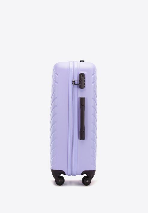 Średnia walizka z ABS-u z geometrycznym tłoczeniem, jasny fiolet, 56-3A-752-35, Zdjęcie 2