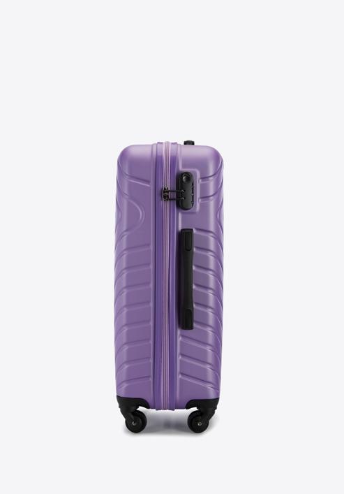 Średnia walizka z ABS-u z geometrycznym tłoczeniem, fioletowy, 56-3A-752-55, Zdjęcie 2