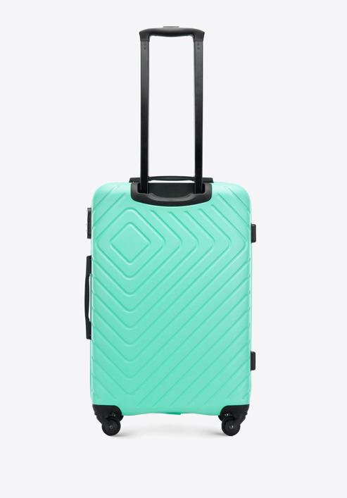 Średnia walizka z ABS-u z geometrycznym tłoczeniem, miętowy, 56-3A-752-91, Zdjęcie 3