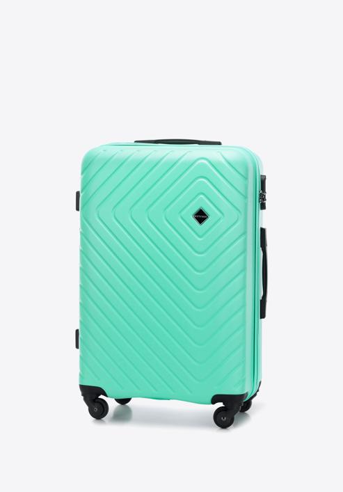 Średnia walizka z ABS-u z geometrycznym tłoczeniem, miętowy, 56-3A-752-91, Zdjęcie 4