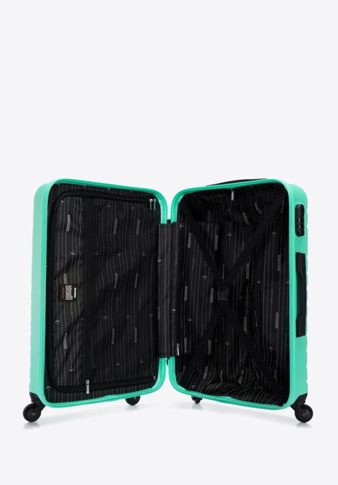 Średnia walizka z ABS-u z geometrycznym tłoczeniem, miętowy, 56-3A-752-91, Zdjęcie 5