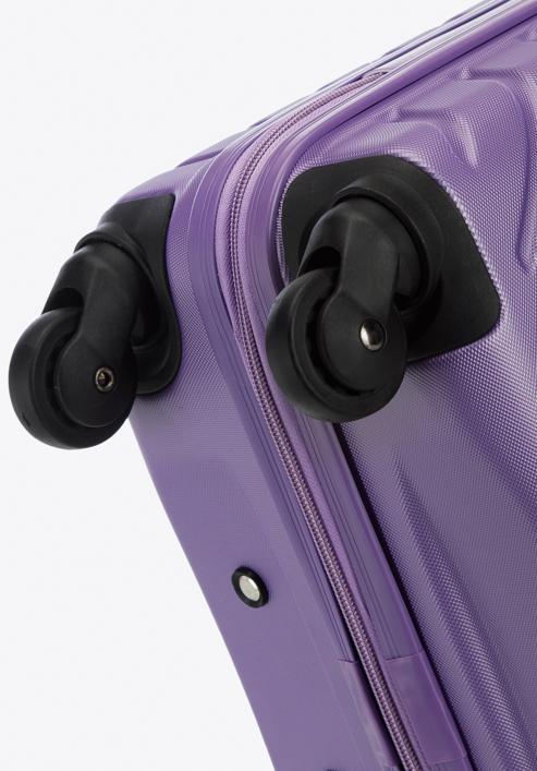 Zestaw walizek z ABS-u z geometrycznym tłoczeniem, fioletowy, 56-3A-75S-11, Zdjęcie 7