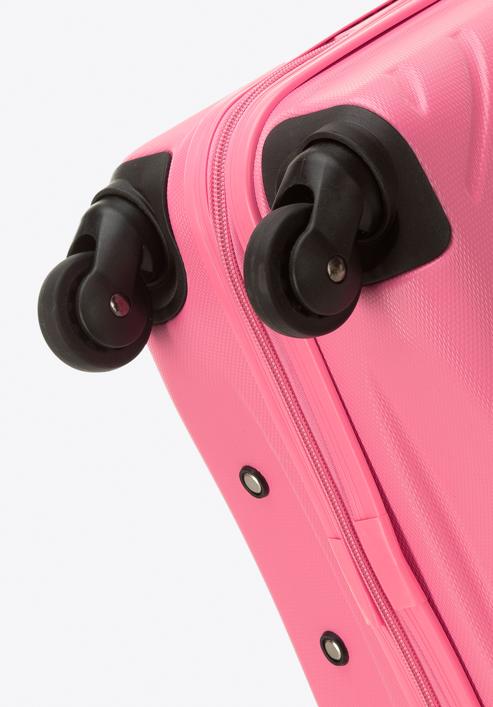 Średnia walizka z ABS-u z geometrycznym tłoczeniem, różowy, 56-3A-752-35, Zdjęcie 6