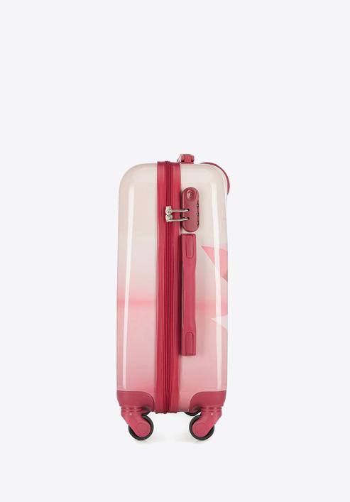 Średnia walizka z ABS-u z nadrukiem, różowo-beżowy, 56-3A-642-35, Zdjęcie 2