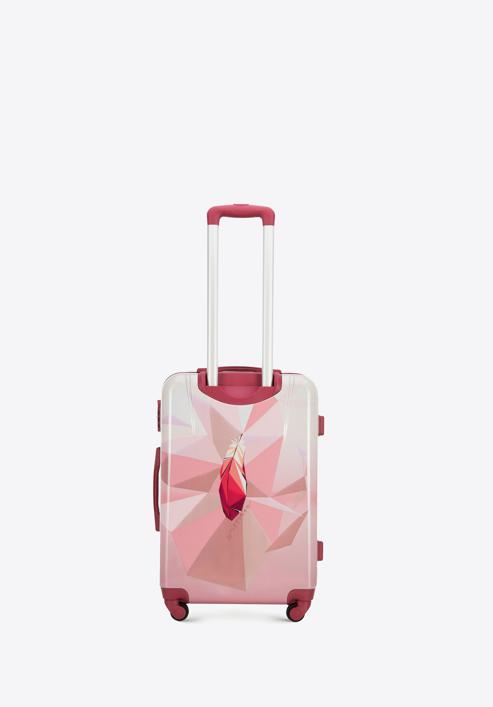 Średnia walizka z ABS-u z nadrukiem, różowy, 56-3A-642-Z, Zdjęcie 3