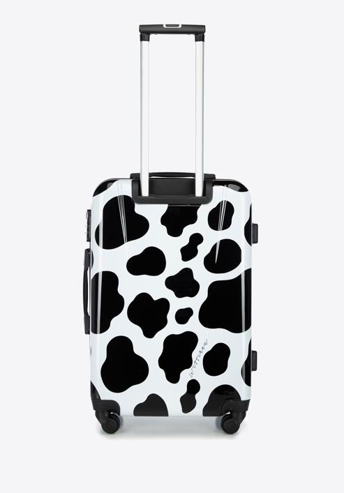 Średnia walizka z ABS-u z nadrukiem, czarno-biały, 56-3A-642-55, Zdjęcie 3
