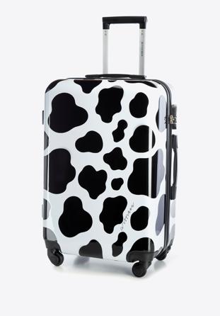Średnia walizka z ABS-u z nadrukiem, czarno-biały, 56-3A-642-C, Zdjęcie 1