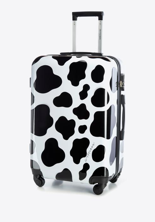 Średnia walizka z ABS-u z nadrukiem, czarno-biały, 56-3A-642-55, Zdjęcie 4
