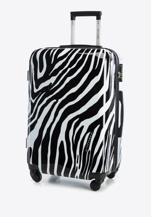 Zestaw walizek z ABS-u w zwierzęcy wzór, biało-czarny, 56-3A-64S-Z, Zdjęcie 1