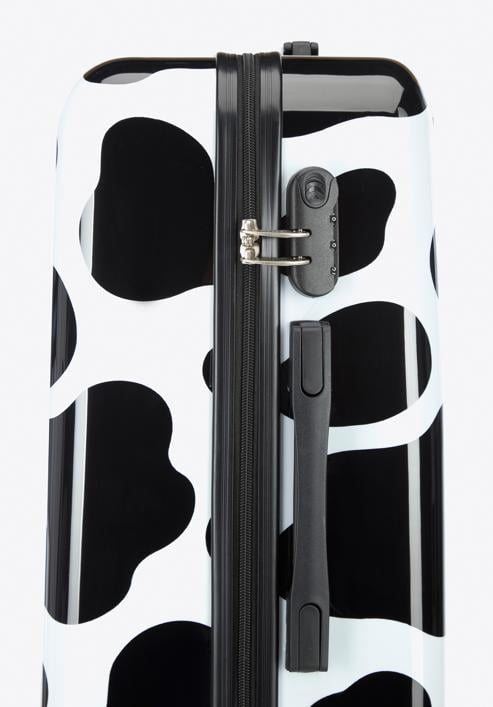 Średnia walizka z ABS-u z nadrukiem, czarno-biały, 56-3A-642-55, Zdjęcie 7