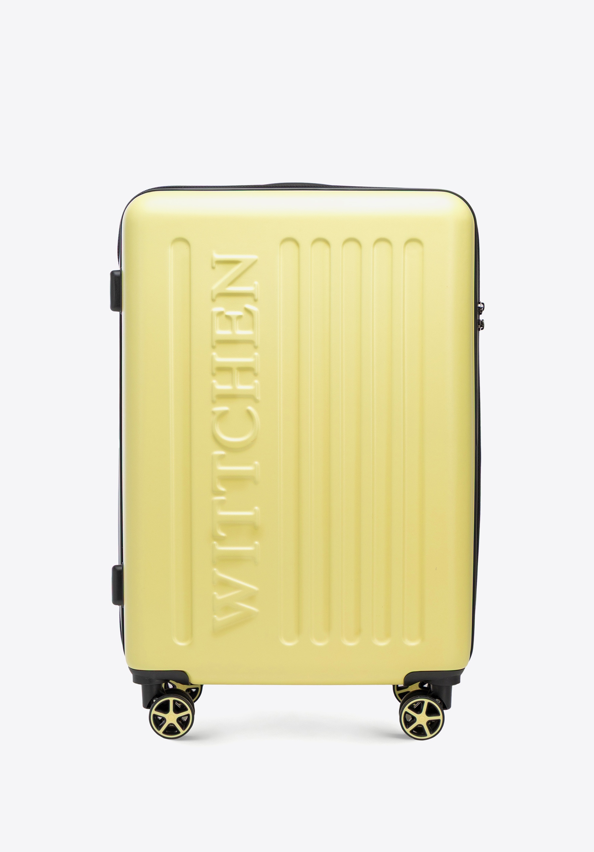 Średnia walizka z ABS-u z tłoczonym logo, żółty, 56-3A-502-50, Zdjęcie 1