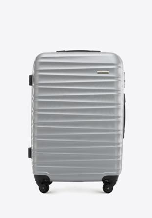 Średnia walizka z ABS-u z żebrowaniem, szary, 56-3A-312-01, Zdjęcie 1