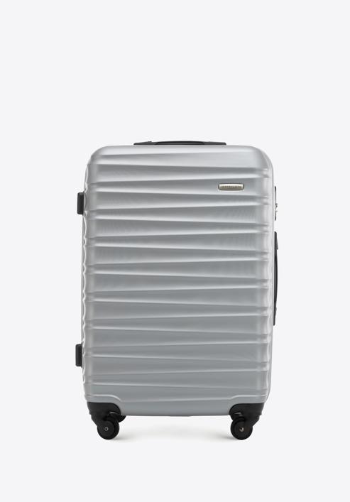 Średnia walizka z ABS-u z żebrowaniem, szary, 56-3A-312-50, Zdjęcie 1
