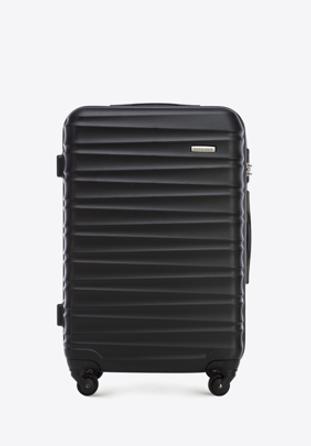 Åšrednia walizka z ABS-u z Å¼ebrowaniem, czarny, 56-3A-312-11, ZdjÄ™cie 1