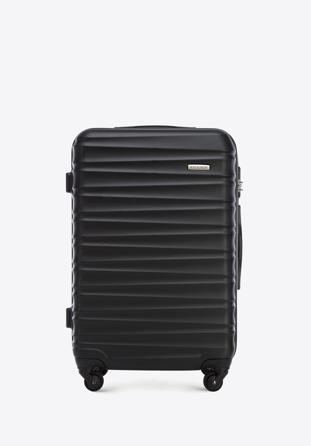Średnia walizka z ABS-u z żebrowaniem czarna