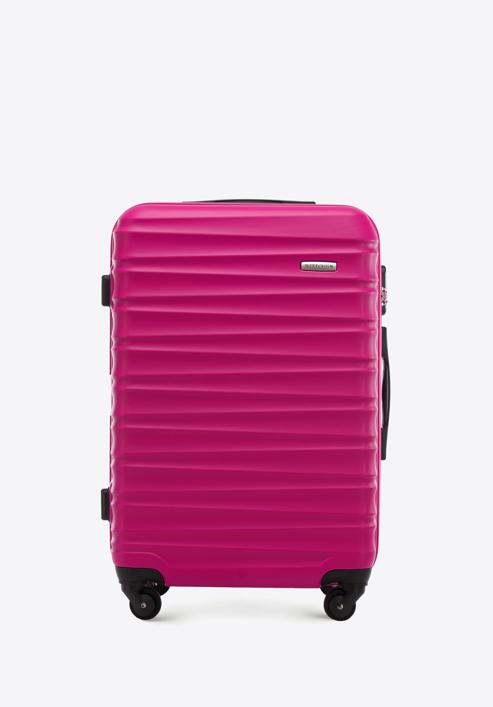 Średnia walizka z ABS-u z żebrowaniem, różowy, 56-3A-312-70, Zdjęcie 1