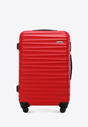 Średnia walizka z ABS-u z żebrowaniem, czerwony, 56-3A-312-35, Zdjęcie 1