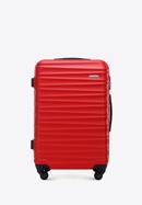 Średnia walizka z ABS-u z żebrowaniem, czerwony, 56-3A-312-31, Zdjęcie 1