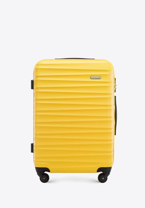 Średnia walizka z ABS-u z żebrowaniem, żółty, 56-3A-312-89, Zdjęcie 1