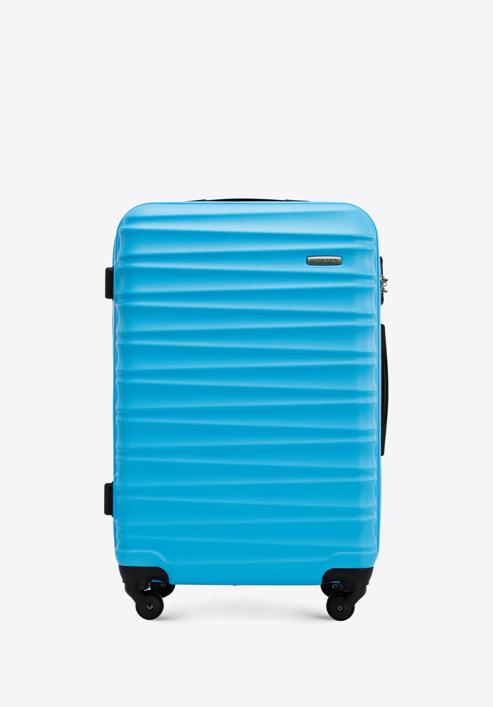 Średnia walizka z ABS-u z żebrowaniem, niebieski, 56-3A-312-70, Zdjęcie 1