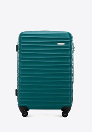 Średnia walizka z ABS-u z żebrowaniem, zielony, 56-3A-312-85, Zdjęcie 1