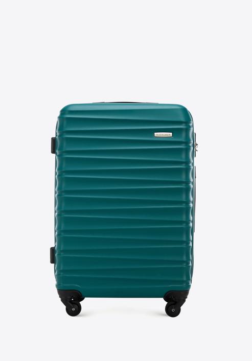 Średnia walizka z ABS-u z żebrowaniem, zielony, 56-3A-312-35, Zdjęcie 1