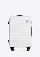 Średnia walizka z ABS-u z żebrowaniem, biały, 56-3A-312-34, Zdjęcie 1