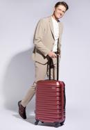 Średnia walizka z ABS-u z żebrowaniem, bordowy, 56-3A-312-55, Zdjęcie 15