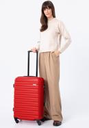 Średnia walizka z ABS-u z żebrowaniem, czerwony, 56-3A-312-31, Zdjęcie 15