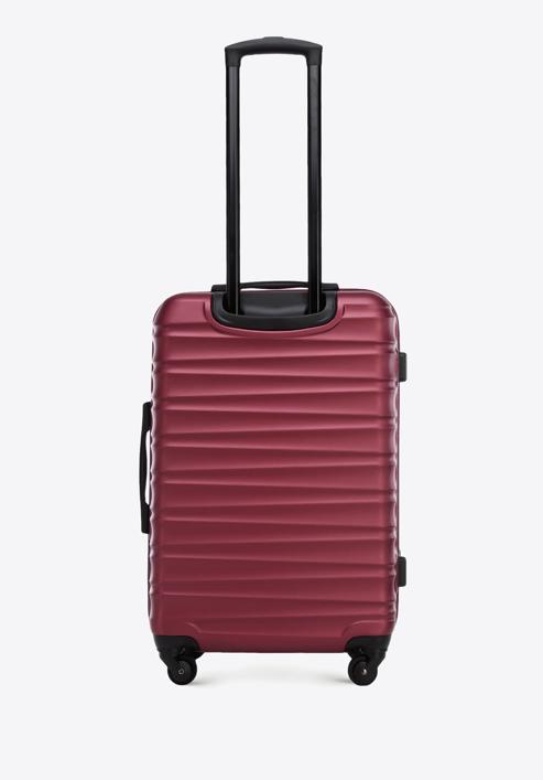 Średnia walizka z ABS-u z żebrowaniem, bordowy, 56-3A-312-55, Zdjęcie 3