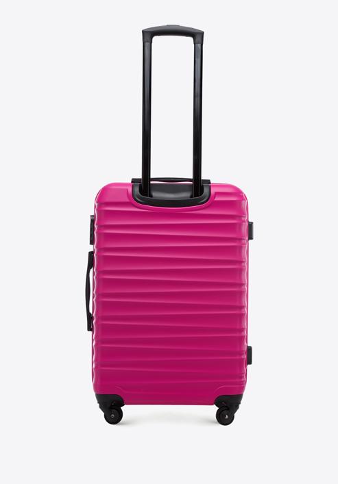 Średnia walizka z ABS-u z żebrowaniem, różowy, 56-3A-312-55, Zdjęcie 3