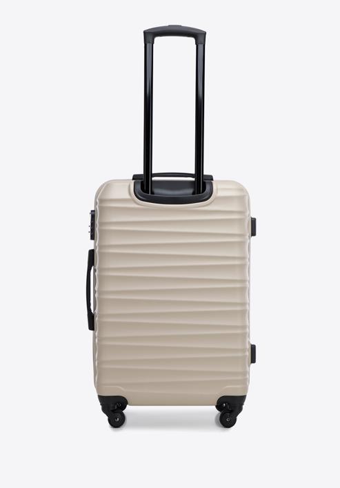 Średnia walizka z ABS-u z żebrowaniem, beżowy, 56-3A-312-55, Zdjęcie 3