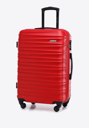 Zestaw walizek z ABS-u z żebrowaniem czerwony