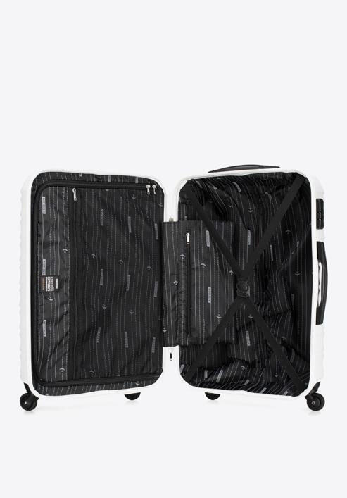 Średnia walizka z ABS-u z żebrowaniem, biały, 56-3A-312-89, Zdjęcie 5