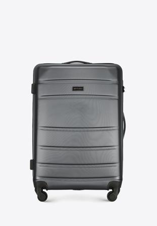 Średnia walizka z ABS-u żłobiona szara