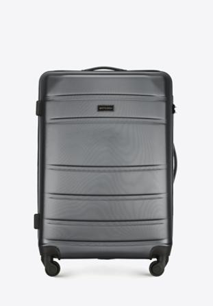 Średnia walizka z ABS-u żłobiona, szary, 56-3A-652-01, Zdjęcie 1